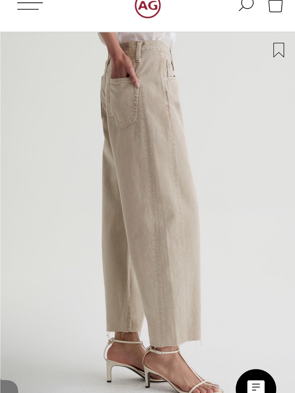 AG Hattie Crop High Rise Barrel Jean - Picture 2 of 4
